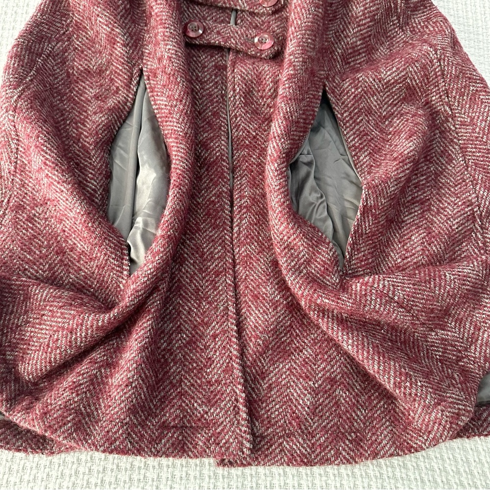 Modcloth Pink Herringbone Cape - Picture 4 of 9